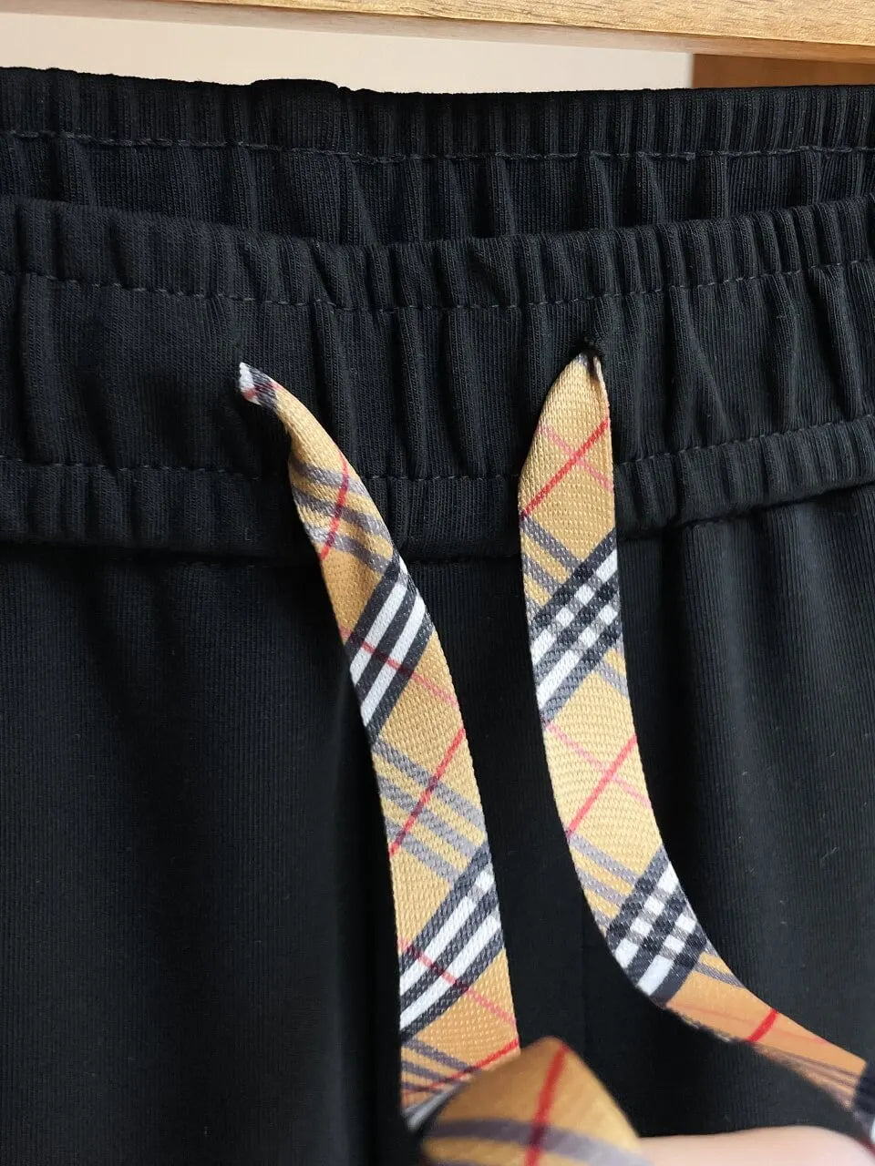 Plaid Drawstring Knight Embroidered Jogger Pants