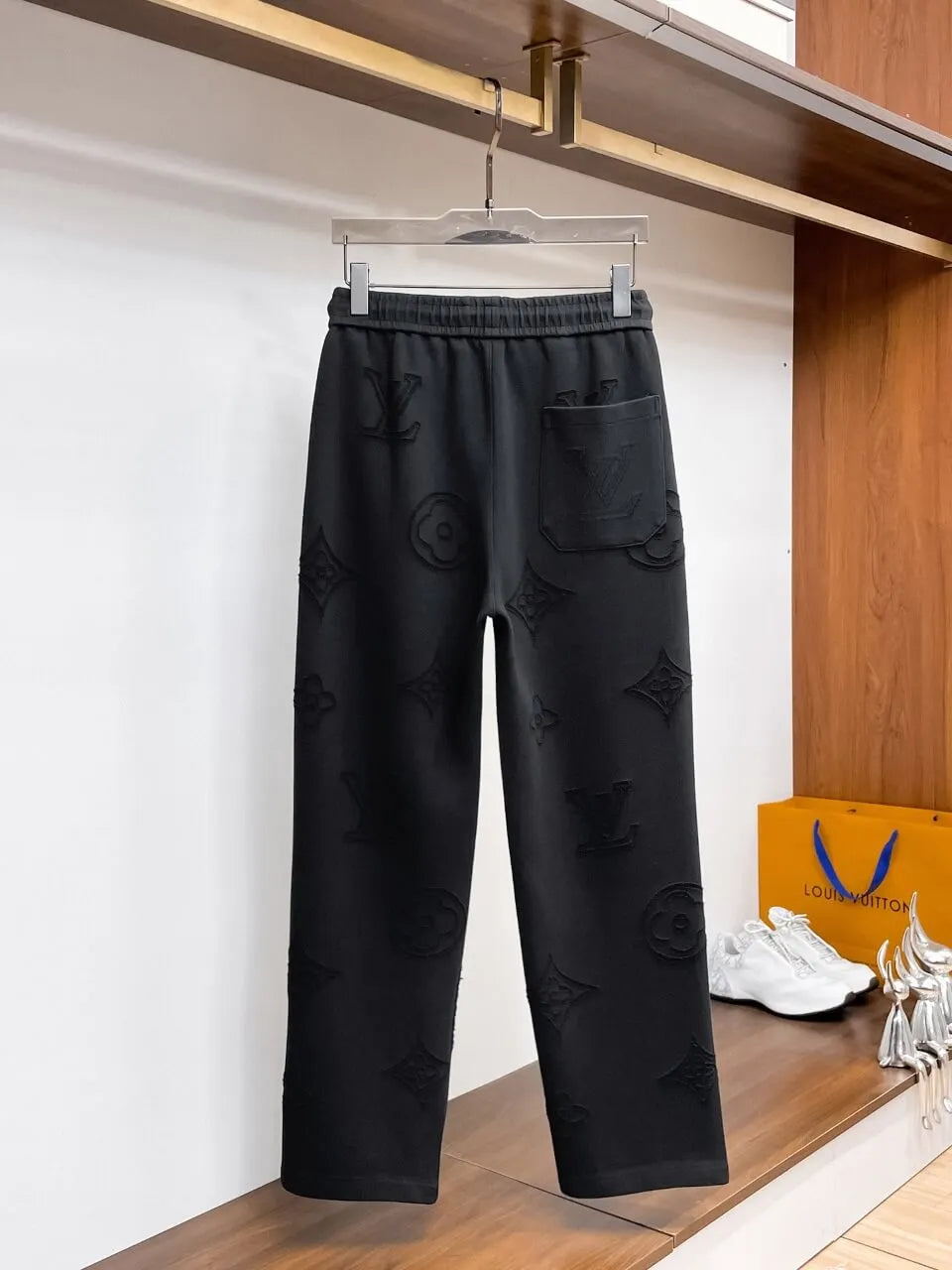 All‑Over Raised Embroidery Relaxed Pants