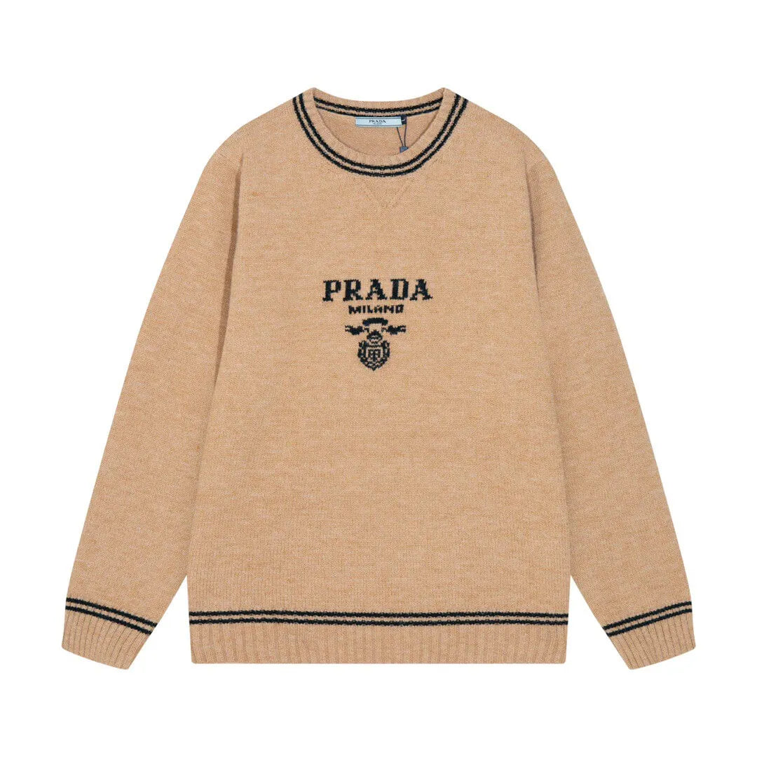 Crest Striped Trim Sweater