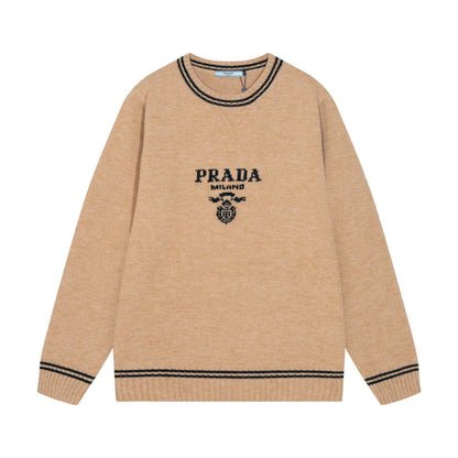 Crest Striped Trim Sweater