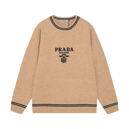 Crest Striped Trim Sweater