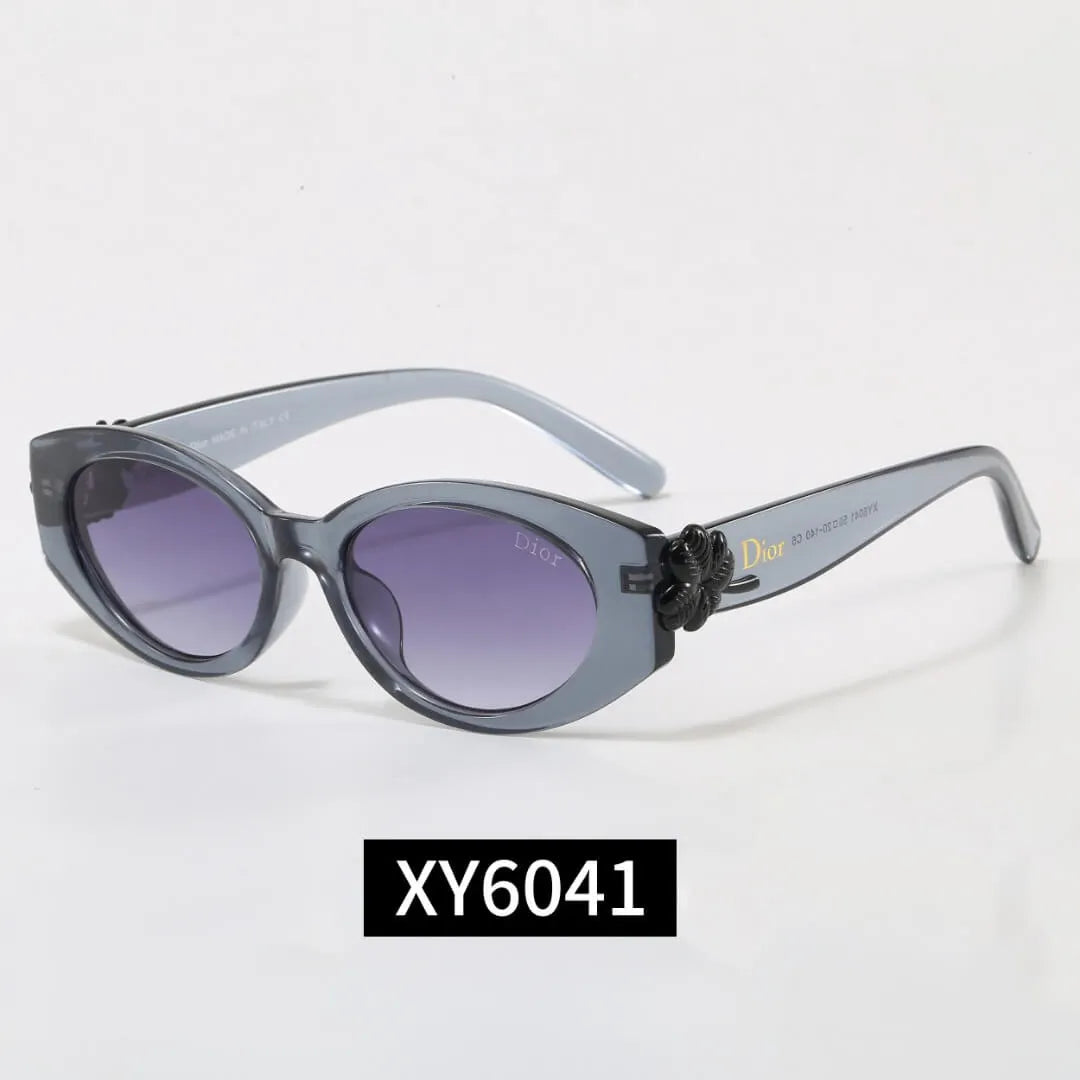 Oval Clover Decor Sunglasses