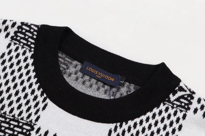 Checkered Monogram Knit Sweater