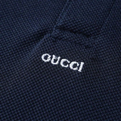 Letter‑Embroidered Polo Shirt