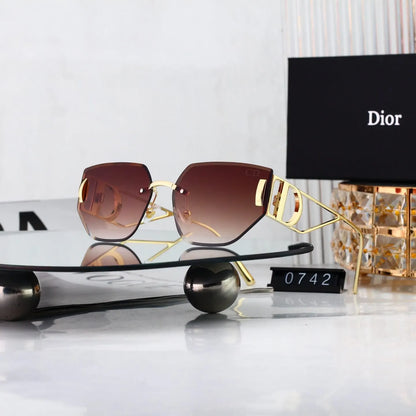 Rimless Cut Polygon Sunglasses