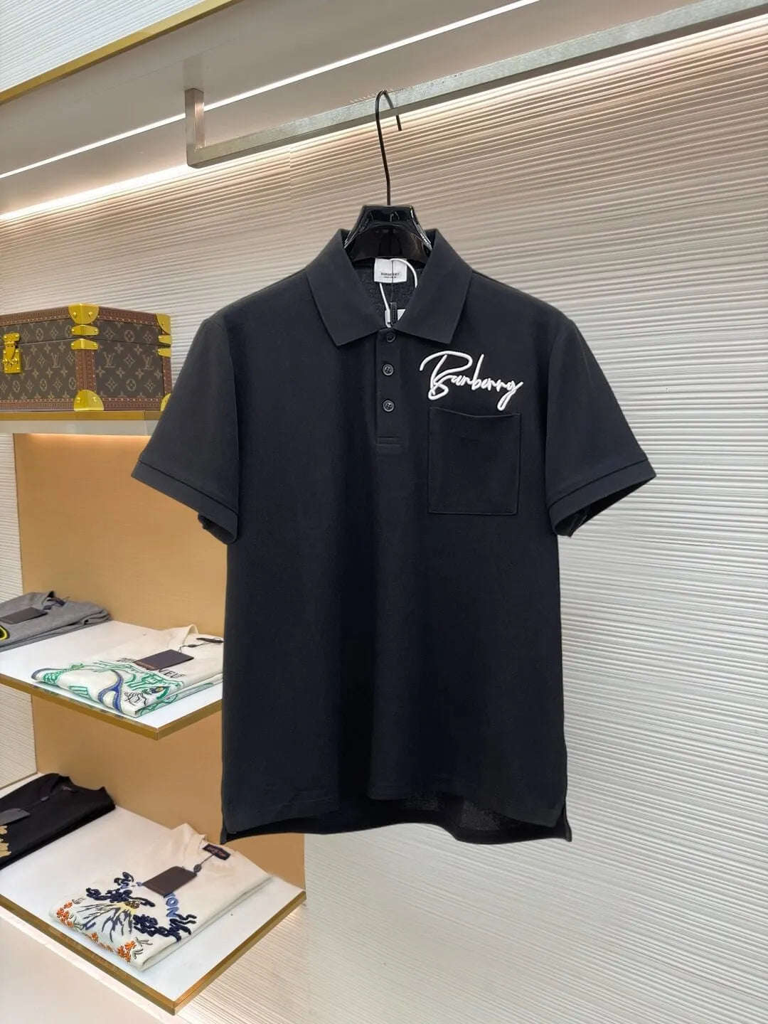 Letter Embroidered Polo Shirt