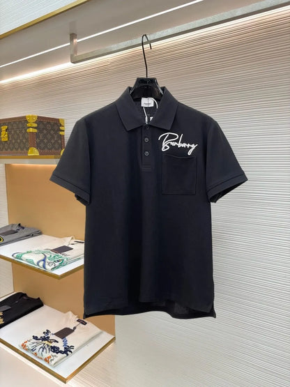 Letter Embroidered Polo Shirt