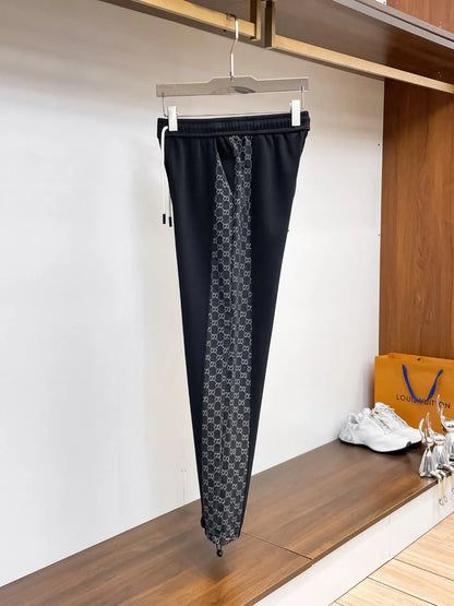 Interlocking Pattern Side Stripe Drawstring sweatpants