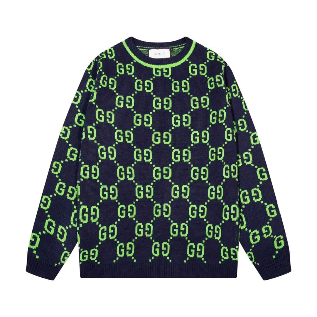 Lime Jacquard Knit Sweater