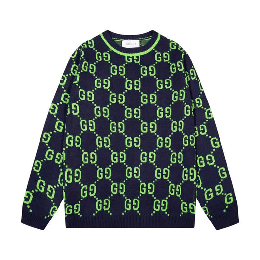 Lime Jacquard Knit Sweater