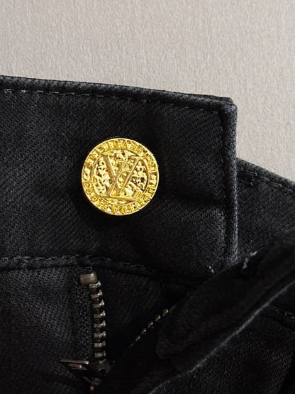 Monogram Leather Tag Jeans