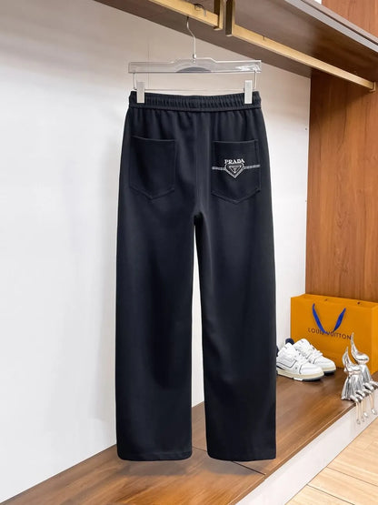 Triangle Badge Seam‑Detail Pants