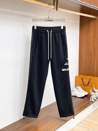 Multi‑Embroidered Patch Straight‑Leg Pants