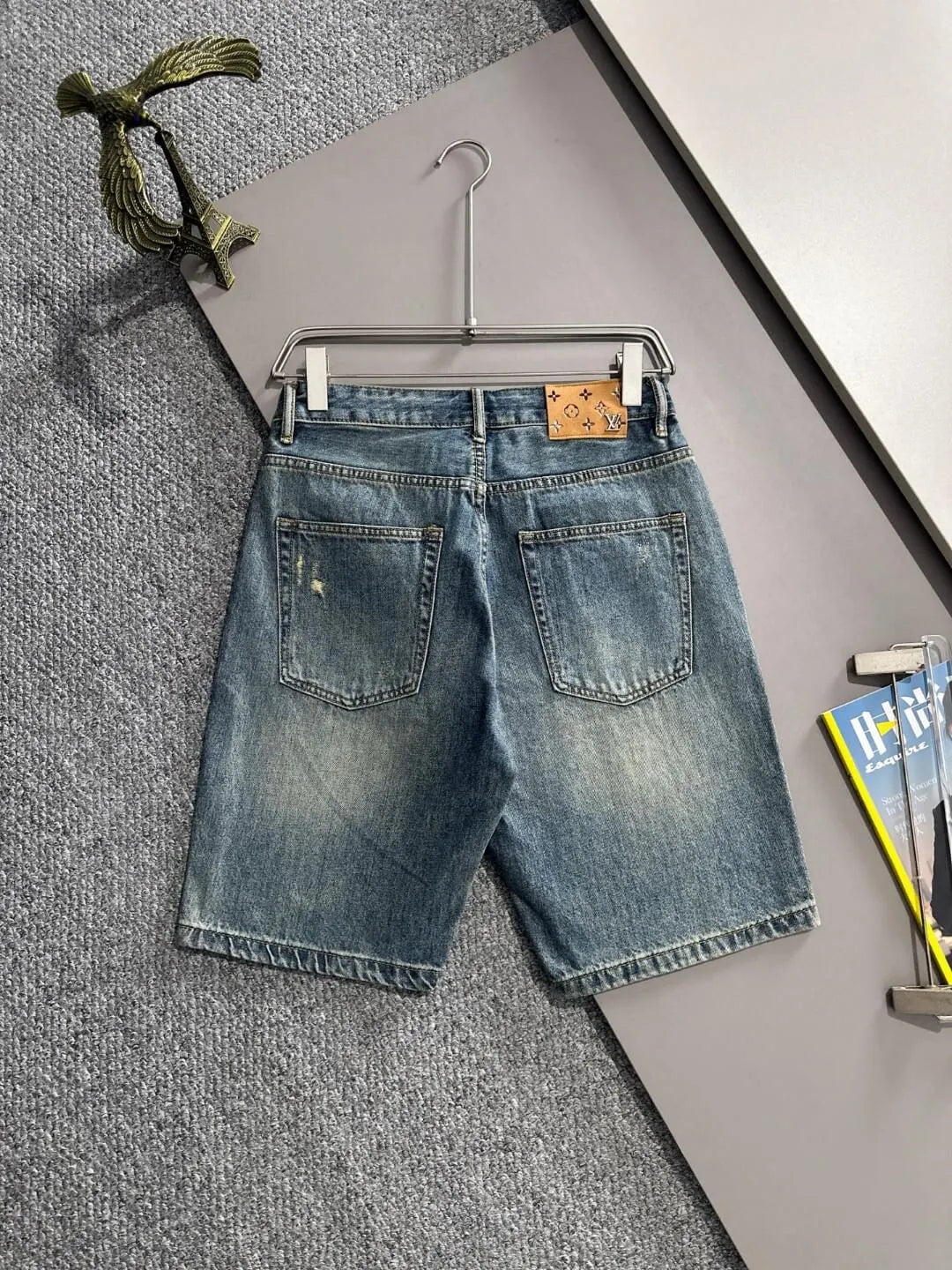 Distressed Ripped Washed Denim Shorts