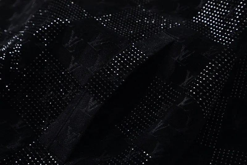 All‑Over Print Rhinestone Jacket