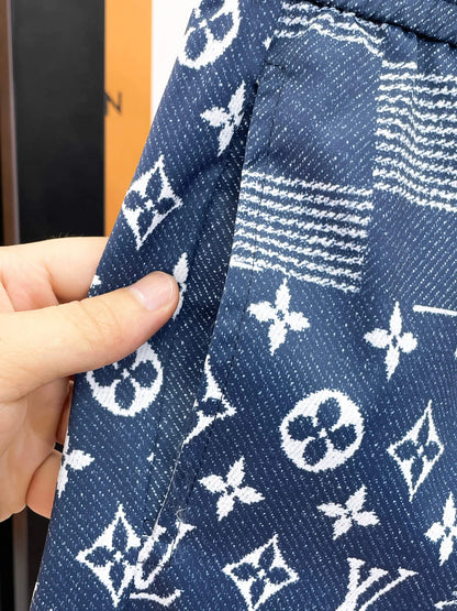 Patchwork Checkered Print Casual Shorts