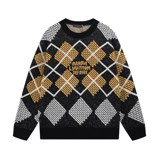 Argyle Letter Sweater