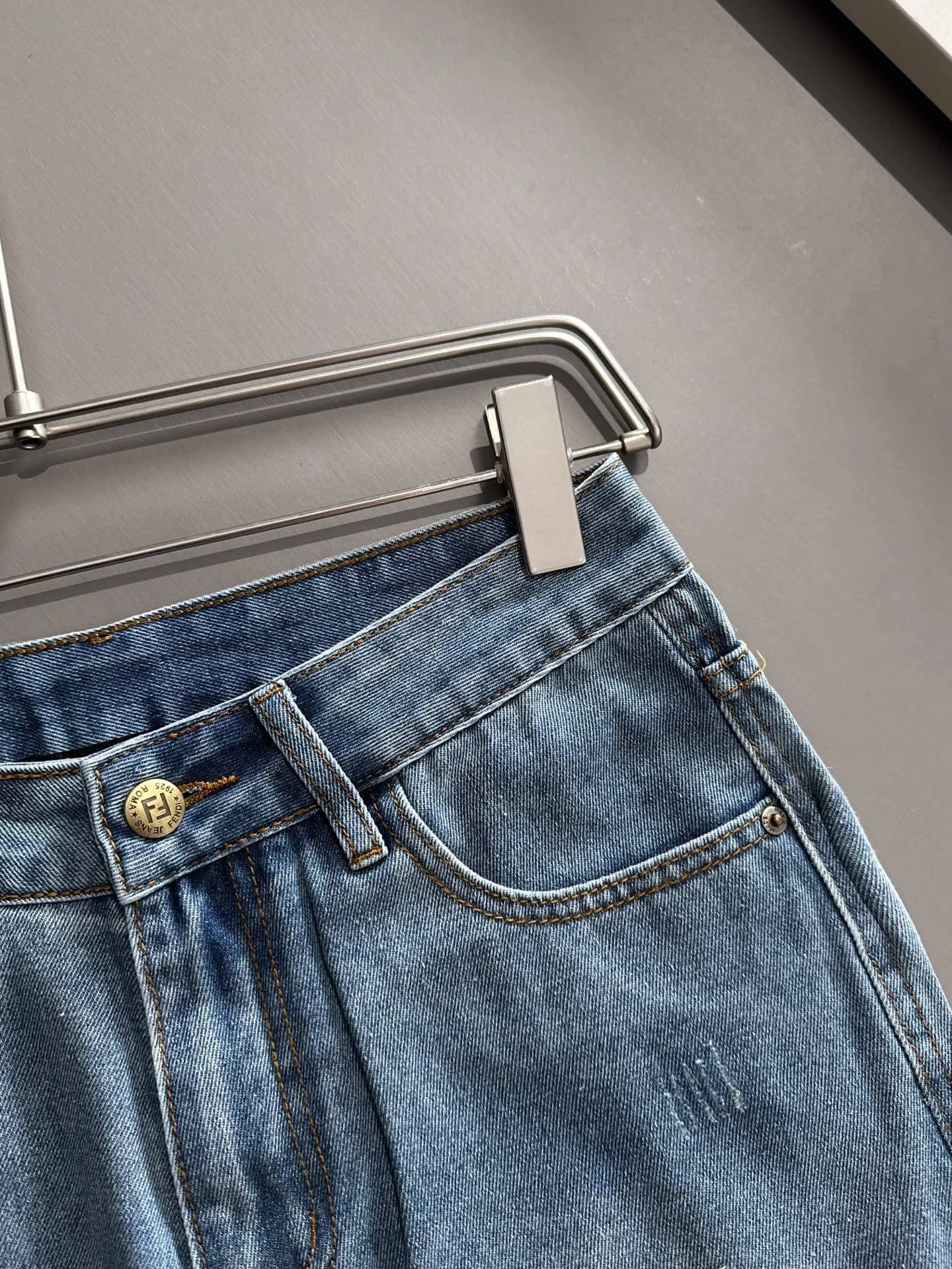 Patchwork Trim Distressed Denim Shorts