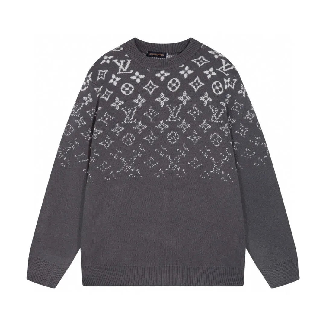 Partial Monogram Knit Sweater