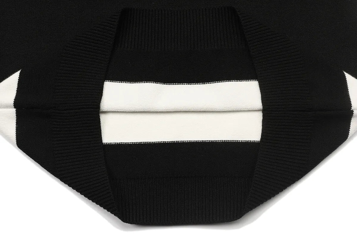 Color Block Crew Neck Knit Sweater