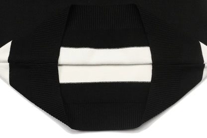 Color Block Crew Neck Knit Sweater
