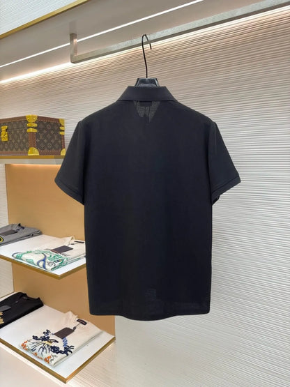 Letter Embroidered Polo Shirt