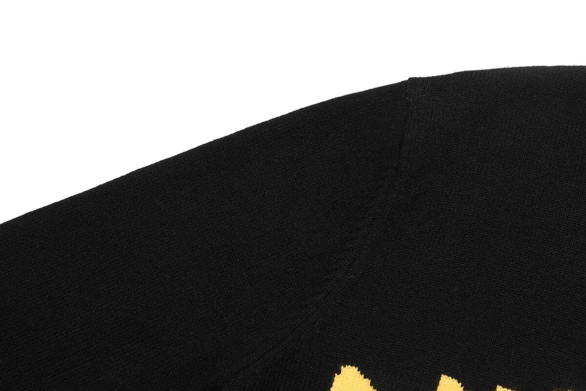 Vintage Letter Crew Neck Knit Sweater