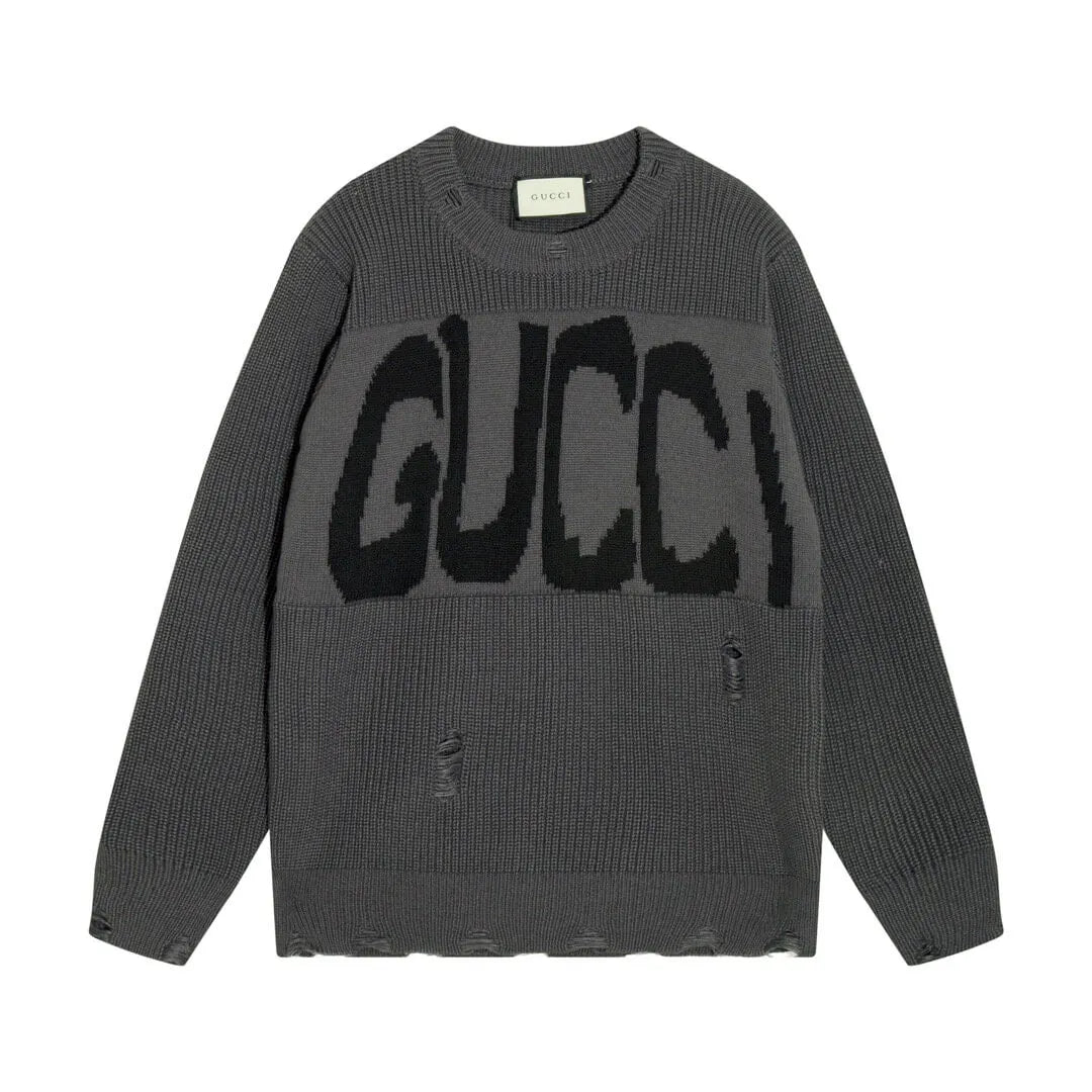 Distressed Crewneck Sweater