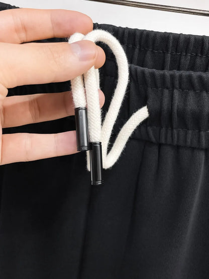 Denim Monogram Side Panel Spliced sweatpants