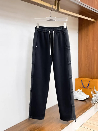 Side Multi‑Patch Decorated Straight Pants