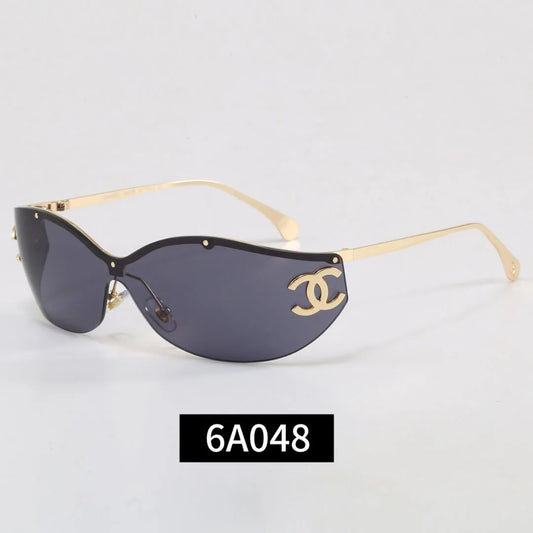 Curved Rimless Wrap Shades Sunglasses