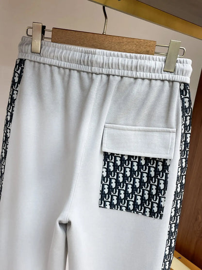 Oblique Side Stripe Patch Pocket sweatpants