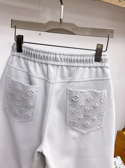 Embossed Monogram Cargo Casual Shorts