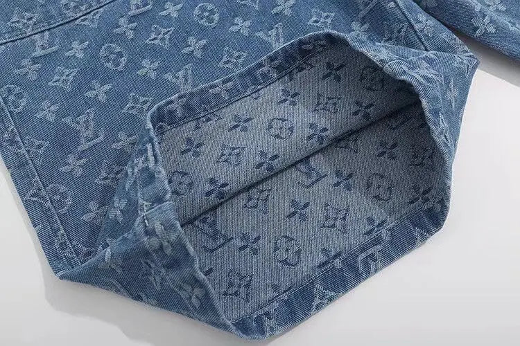 Denim Jacquard Shorts