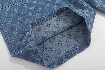 Denim Jacquard Shorts