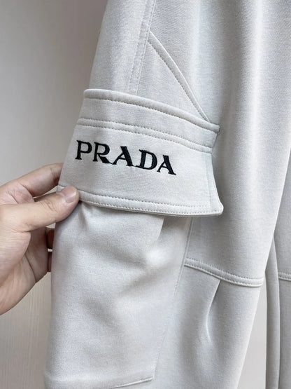 Triangle Badge Multi‑Pocket Cargo Pants