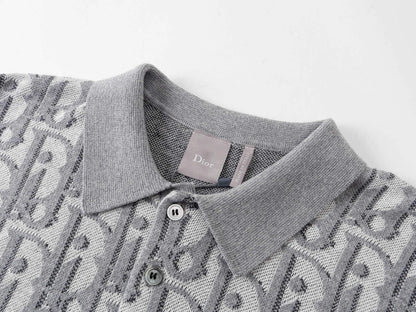 All‑Over Jacquard Knit Polo Shirt