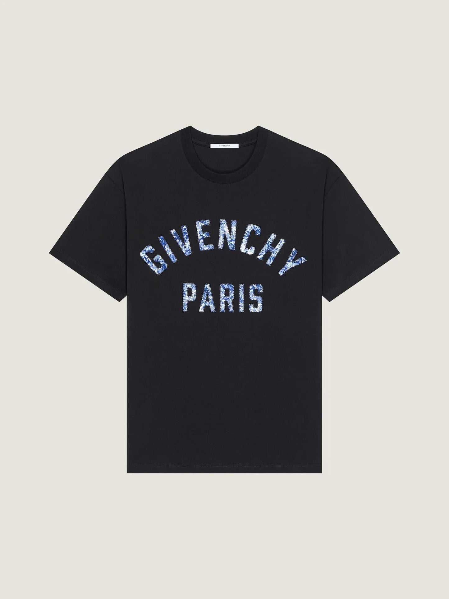 Purple Gradient Letter Print T‑Shirt