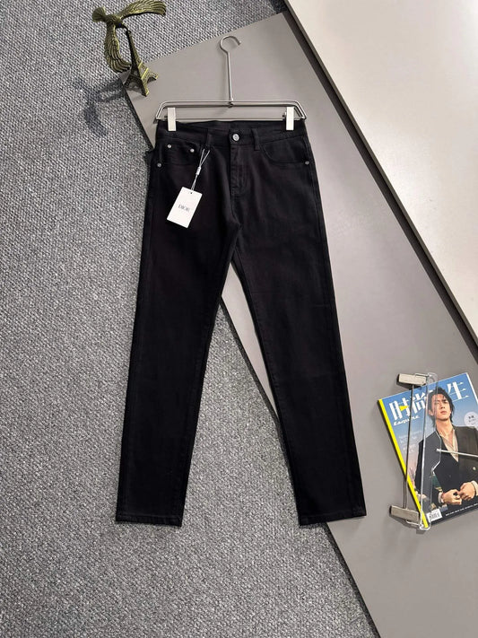 Men's Slim Black Straight Jeans