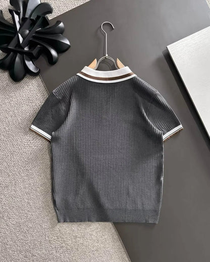 Striped Collared Polo Shirt