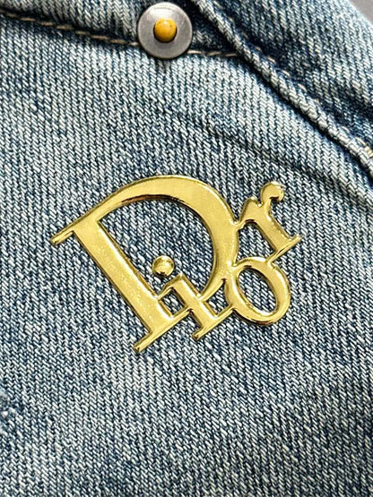 Embroidery Washed Denim Shorts