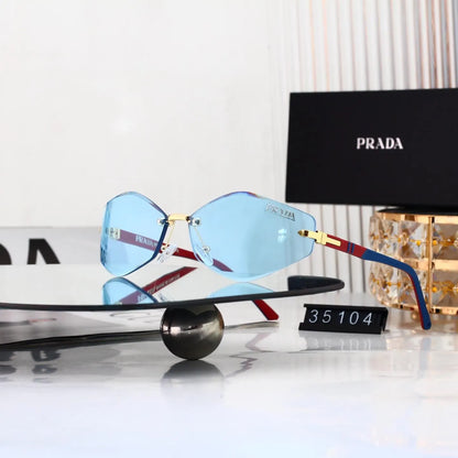 Rimless Cut Oval Sunglasses
