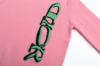 Side Graphic Knit Sweater