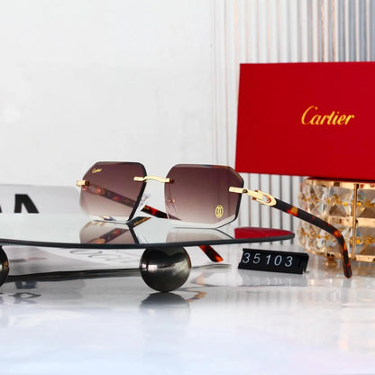 Rimless Octagonal Sunglasses