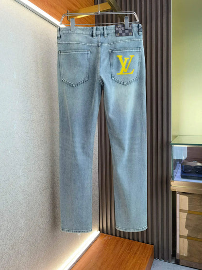 Checkerboard Yellow Emblem Jeans