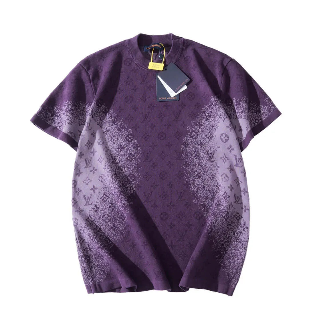 Gradient Jacquard LetterT-Shirt