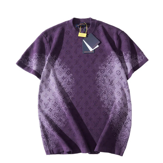 Gradient Jacquard LetterT-Shirt