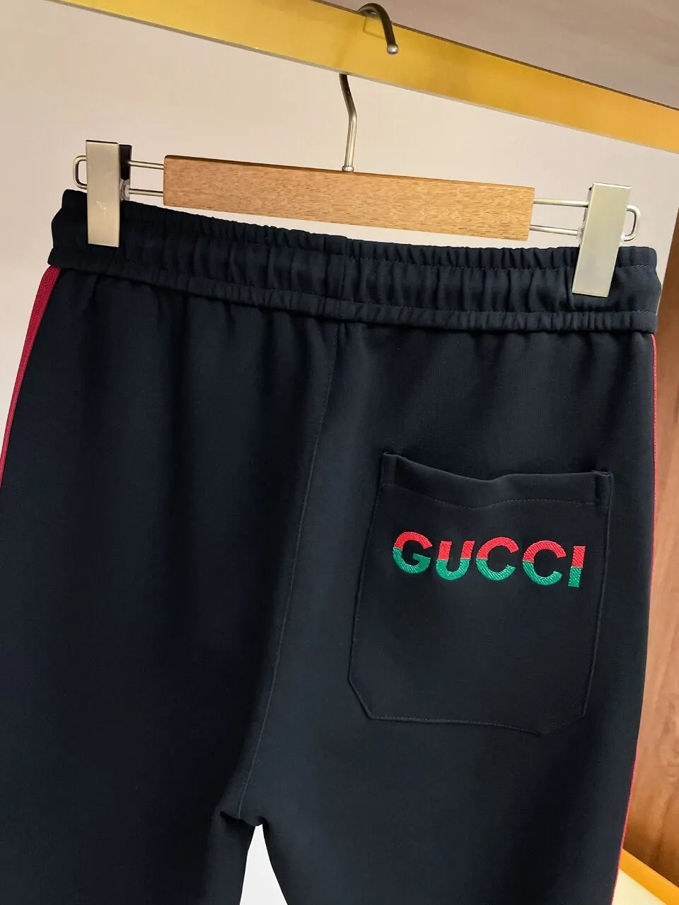 Embossed Side‑Stripe Embroidery Straight Pants