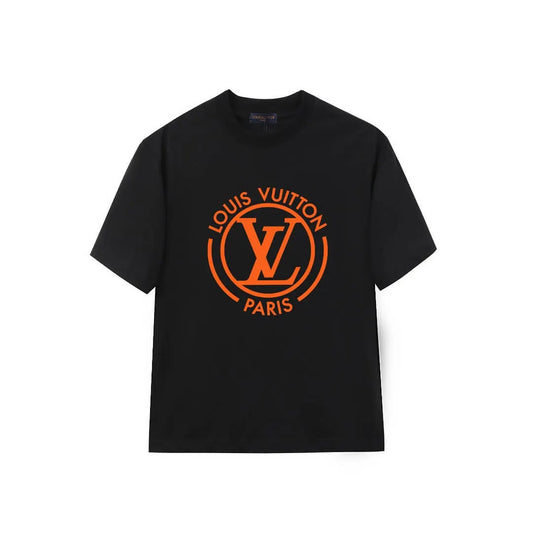 Orange Circle Badge Letter T-Shirt