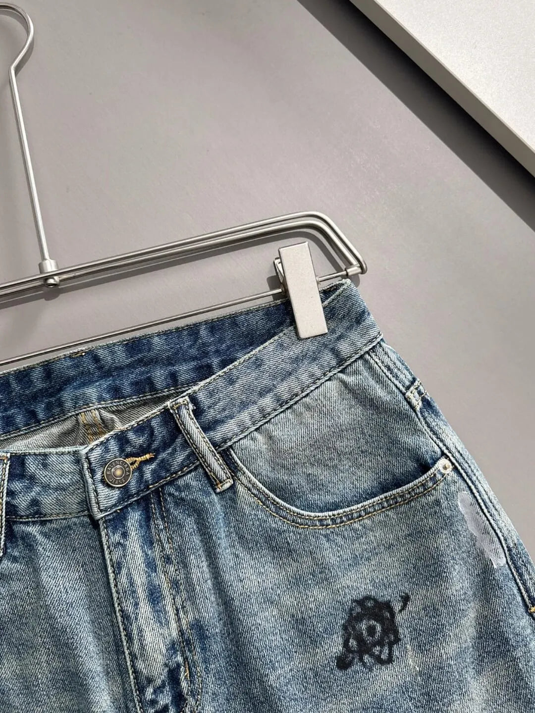 Cartoon Graffiti Print Denim Shorts